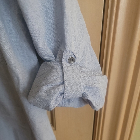 Mens sz M Calvin Klein Casual Blue shirt Long Sleeve can be rolled up - Picture 8 of 9